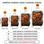 1-Piece Crown Rose Butterfly Floral Luxury Sparkling  Suitcase Luggage Cover, Stretch Protective Sleeve