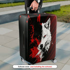 1-Piece Red Black Wolf Animal Abstract Stylish Cool Artistic  Suitcase Luggage Cover, Stretch Protective Sleeve