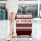 1-Piece Reindeer Snowflakes Christmas Winter Holiday Festive  Suitcase Luggage Cover, Stretch Protective Sleeve