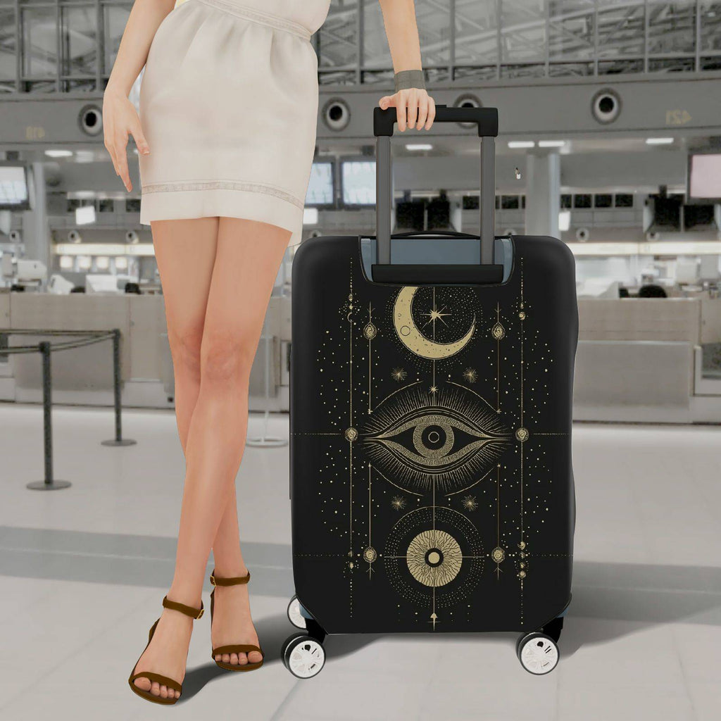 1-Piece Mystic Cosmic Eye Moon Starry Universe Constellation  Suitcase Luggage Cover, Stretch Protective Sleeve