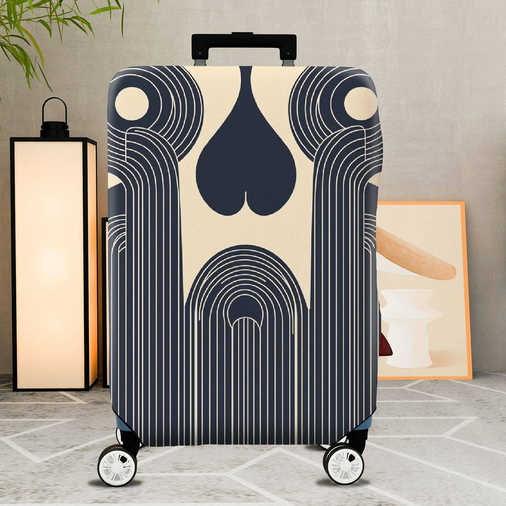 1-Piece Geometric Abstract Art Deco Streamlined Retro Vintage  Suitcase Luggage Cover, Stretch Protective Sleeve