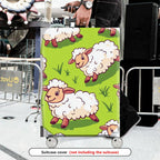 1-Piece Adorable  Sheep Green Pasture Farm Animal Travel  Suitcase Luggage Cover, Stretch Protective Sleeve