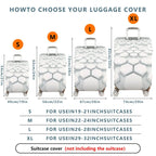 1-Piece Geometric Modern Abstract Monochrome Minimalist  Suitcase Luggage Cover, Stretch Protective Sleeve