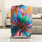 1-Piece Colorful Floral Abstract Artistic Vibrant Bloom  Suitcase Luggage Cover, Stretch Protective Sleeve