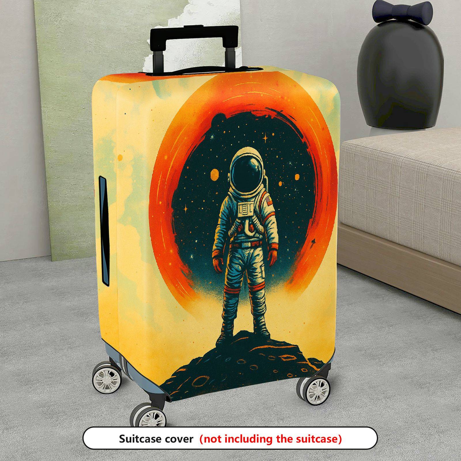 1-Piece Astronaut Space Galaxy Planet Universe Cosmic  Suitcase Luggage Cover, Stretch Protective Sleeve