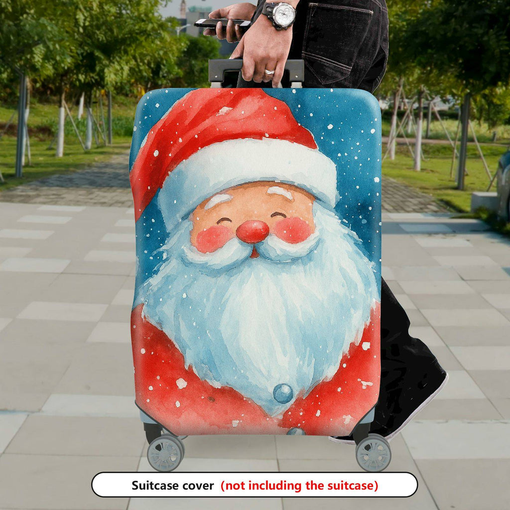 1-Piece Santa Claus Christmas Winter Snow Holiday  Suitcase Luggage Cover, Stretch Protective Sleeve