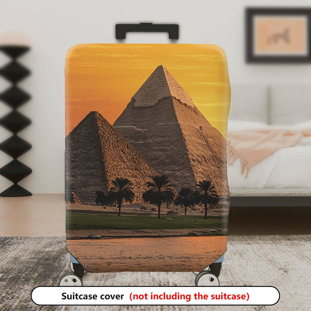 1-Piece Egypt Pyramid Sunset Desert Landscape Travel  Suitcase Luggage Cover, Stretch Protective Sleeve