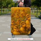 1-Piece Cute Duckling Pond Nature Floral Yellow  Suitcase Luggage Cover, Stretch Protective Sleeve