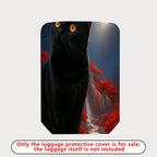 1-Piece Black Cat Moon Landscape Red Tree Artistic  Suitcase Luggage Cover, Stretch Protective Sleeve