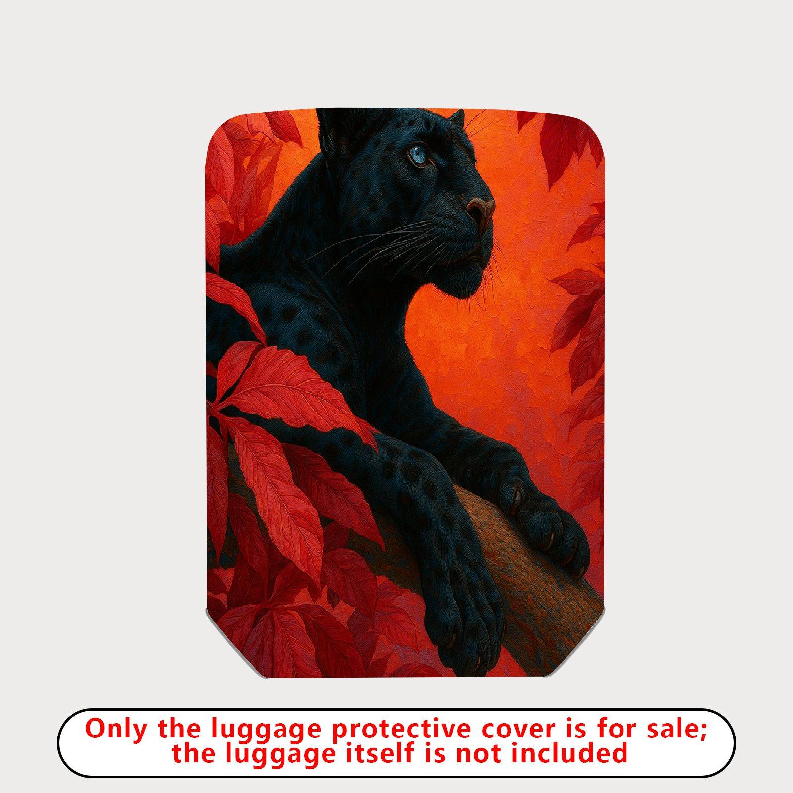 1-Piece Black Panther Jungle Wildlife Artistic Majestic  Suitcase Luggage Cover, Stretch Protective Sleeve