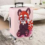 1-Piece Cute  Red Panda Animal Pink  Suitcase Luggage Cover, Stretch Protective Sleeve