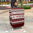 1-Piece Reindeer Snowflakes Christmas Winter Holiday Festive  Suitcase Luggage Cover, Stretch Protective Sleeve