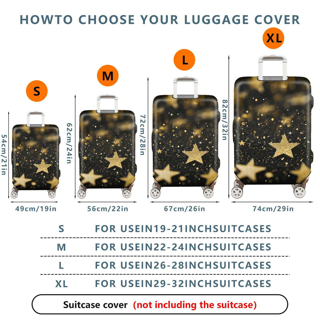 1-Piece Glitter Starry Night Sky Galaxy Cosmic Universe  Suitcase Luggage Cover, Stretch Protective Sleeve