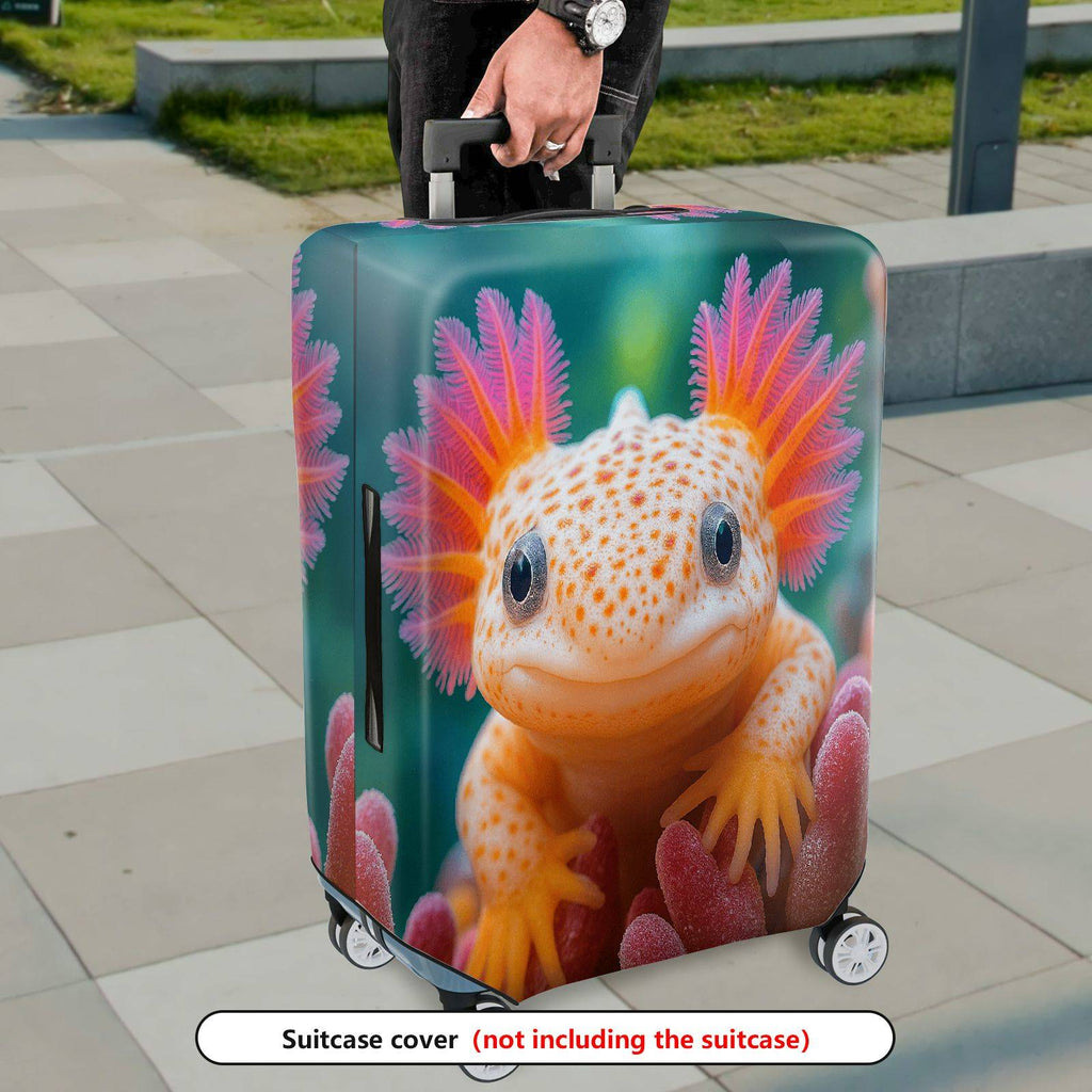 1-Piece Cute Colorful Axolotl Sea Animal Luggage  Suitcase Luggage Cover, Stretch Protective Sleeve