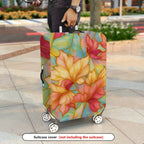 1-Piece Autumn Leaves Vibrant Colorful Artistic Fall Theme  Suitcase Luggage Cover, Stretch Protective Sleeve