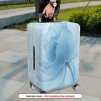 1-Piece Blue Rose Floral Abstract Artistic Elegant Trendy  Suitcase Luggage Cover, Stretch Protective Sleeve