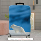 1-Piece Arctic Fox Winter Snowy Blue Landscape Travel  Suitcase Luggage Cover, Stretch Protective Sleeve