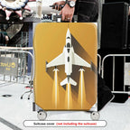 1-Piece Airplane Jet Yellow Modern Stylish Aviation  Suitcase Luggage Cover, Stretch Protective Sleeve