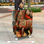 1-Piece Artistic Horse Mountain Abstract Red Modern  Suitcase Luggage Cover, Stretch Protective Sleeve