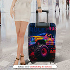 1-Piece Truck Colorful Night Glow Artistic Graphic  Suitcase Luggage Cover, Stretch Protective Sleeve