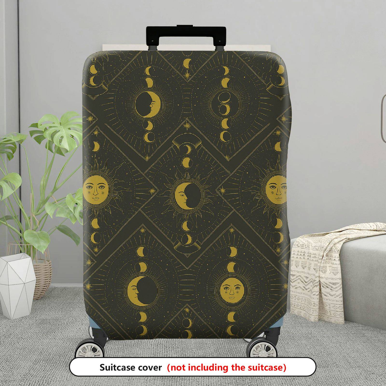 1-Piece Moon Sun Star Galaxy Mystic Geometric  Suitcase Luggage Cover, Stretch Protective Sleeve