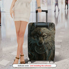 1-Piece Mysterious Wolf Dreamcatcher Tribal Artistic Bohemian  Suitcase Luggage Cover, Stretch Protective Sleeve
