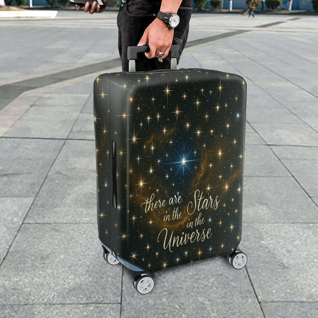 1-Piece Starry Cosmic Universe Galaxy Inspirational Quote Constellation  Suitcase Luggage Cover, Stretch Protective Sleeve