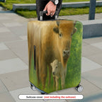1-Piece Animal Nature Pastoral Green Buffalo Calf  Suitcase Luggage Cover, Stretch Protective Sleeve