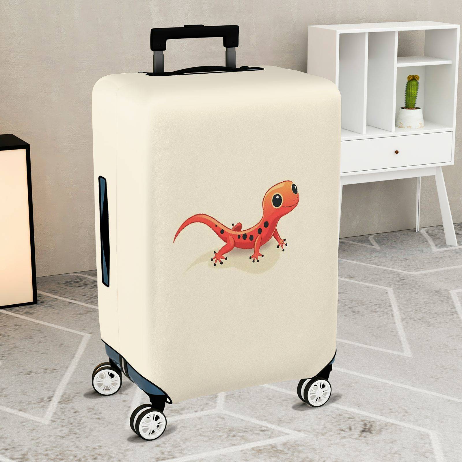 1-Piece Salamander Animal Cute Fun Eye-catching Playful  Suitcase Luggage Cover, Stretch Protective Sleeve