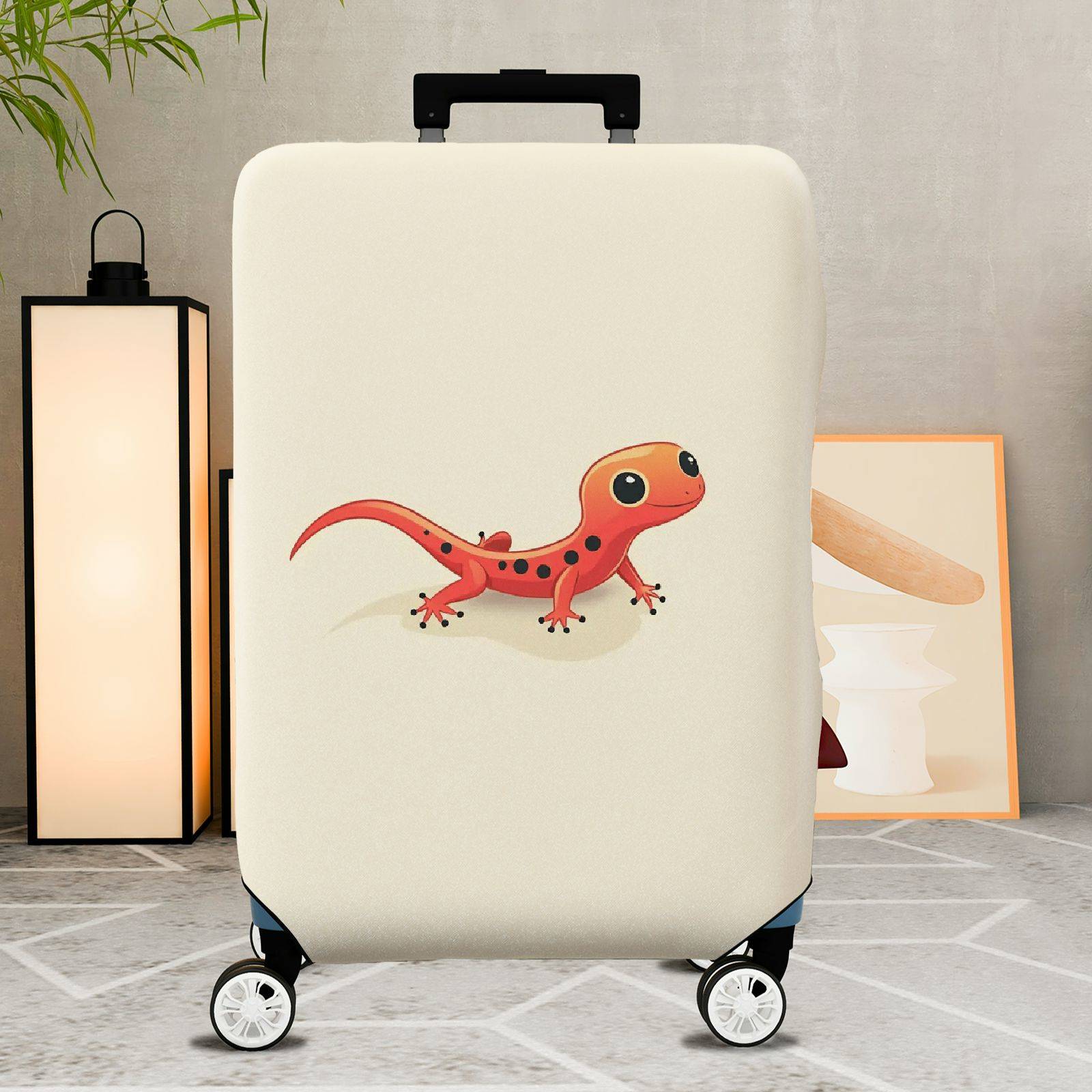 1-Piece Salamander Animal Cute Fun Eye-catching Playful  Suitcase Luggage Cover, Stretch Protective Sleeve