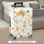 1-Piece Snowman Gingerbread Snowflakes Christmas Holiday  Suitcase Luggage Cover, Stretch Protective Sleeve