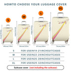 1-Piece Airplane Rainbow Minimalist Colorful Travel Adventure Luggage  Suitcase Luggage Cover, Stretch Protective Sleeve