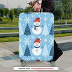 1-Piece Snowman Snowflake Christmas Tree Winter Holiday  Suitcase Luggage Cover, Stretch Protective Sleeve