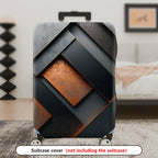 1-Piece Geometric Modern Industrial Abstract Metallic Neutral  Suitcase Luggage Cover, Stretch Protective Sleeve
