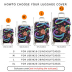 1-Piece Floral Galaxy Star Rose Nature Chic  Suitcase Luggage Cover, Stretch Protective Sleeve