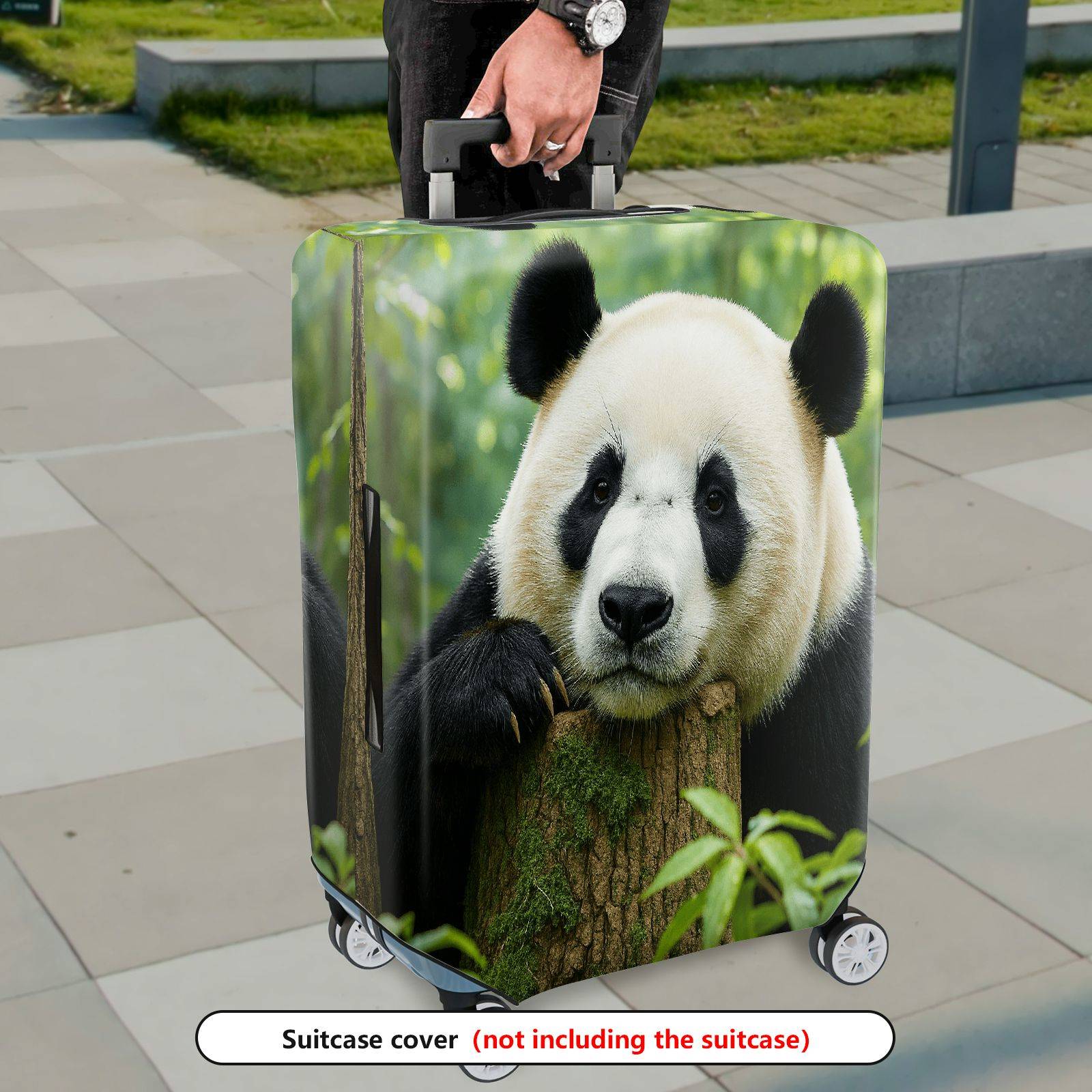 1-Piece Panda Forest Nature Wildlife Cute Animal  Suitcase Luggage Cover, Stretch Protective Sleeve