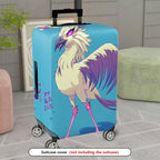 1-Piece Fantasy Bird Blue Feather Creative Artistic  Suitcase Luggage Cover, Stretch Protective Sleeve