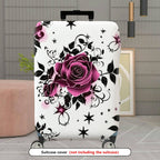 1-Piece Rose Floral Star Pattern Decorative  Suitcase Luggage Cover, Stretch Protective Sleeve