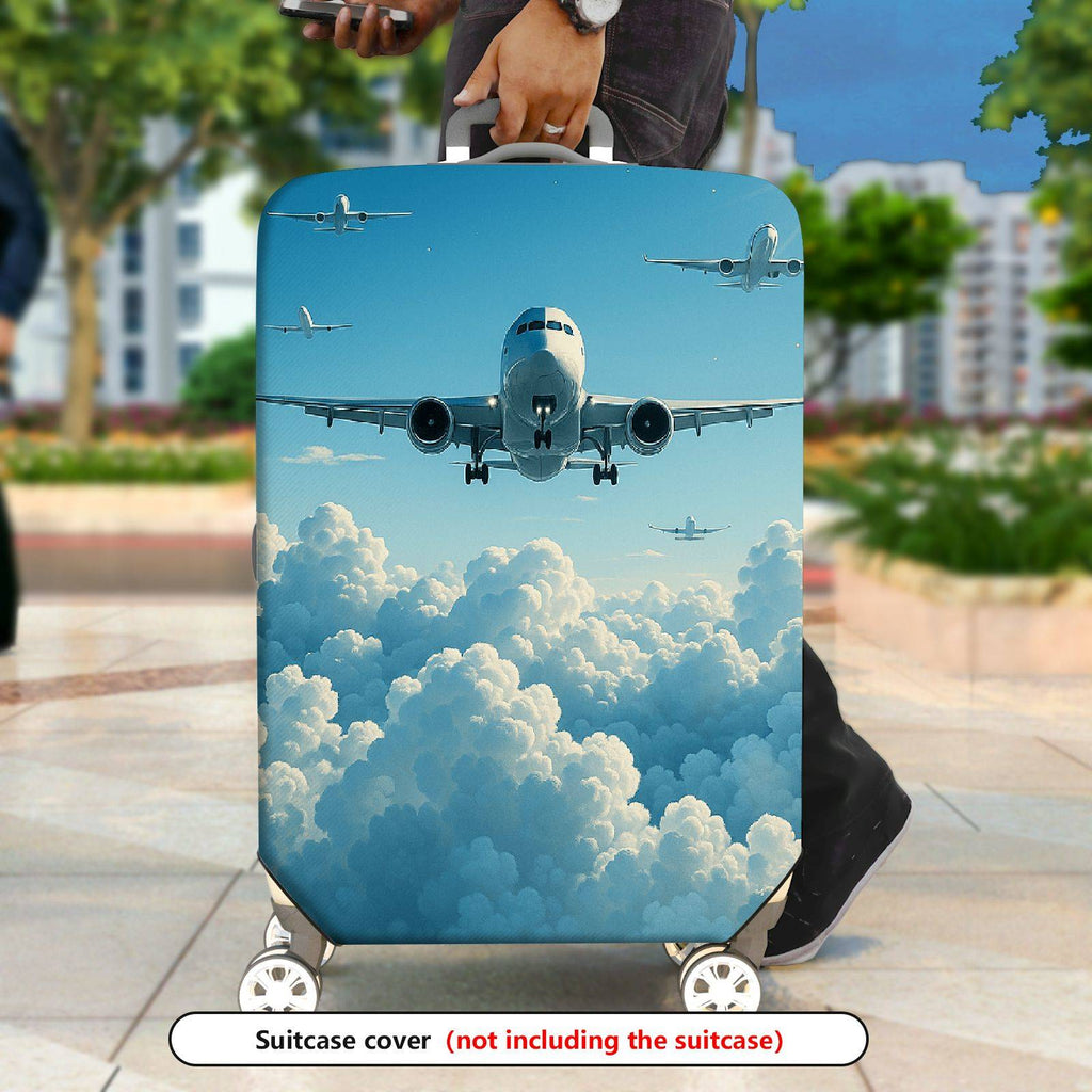 1-Piece Airplane Cloud Sky Travel Adventure Journey  Suitcase Luggage Cover, Stretch Protective Sleeve