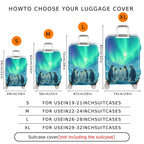 1-Piece Aurora Penguin Ice Landscape Glacier Winter  Suitcase Luggage Cover, Stretch Protective Sleeve