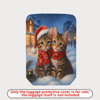1-Piece Festive Christmas Cute Cat Snow Holiday Winter  Suitcase Luggage Cover, Stretch Protective Sleeve