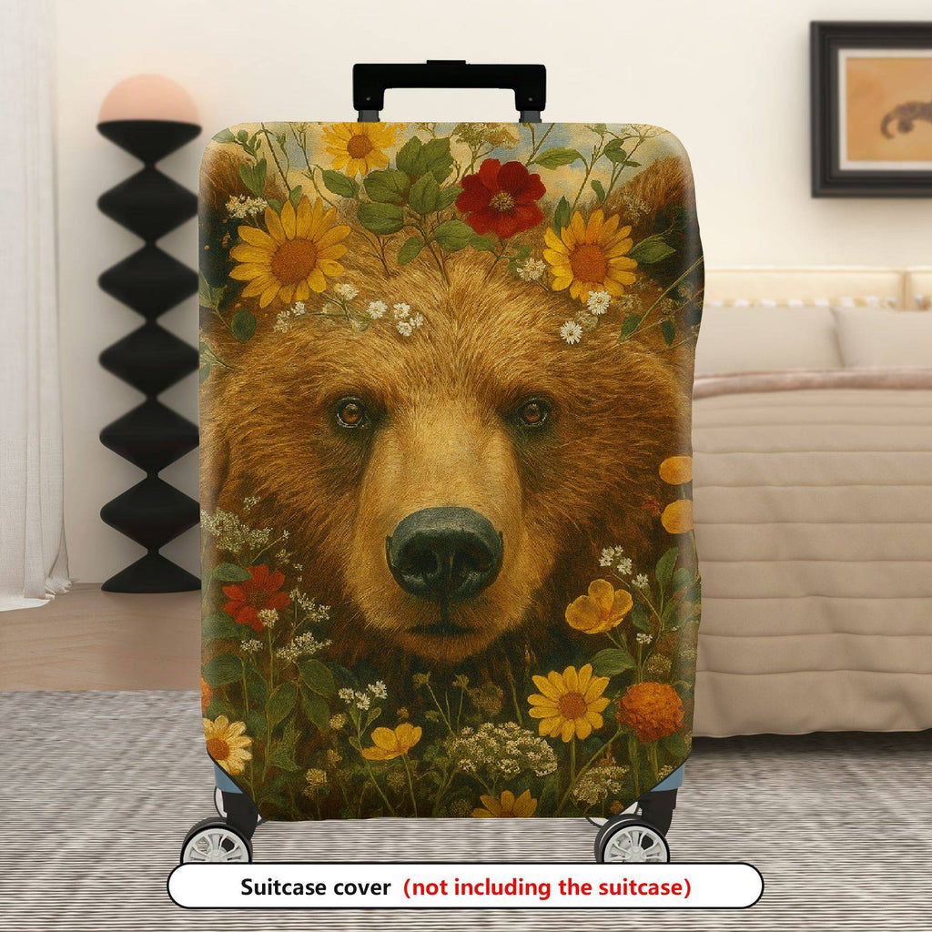 1-Piece Animal Flower Nature Wildlife Art Vintage  Suitcase Luggage Cover, Stretch Protective Sleeve
