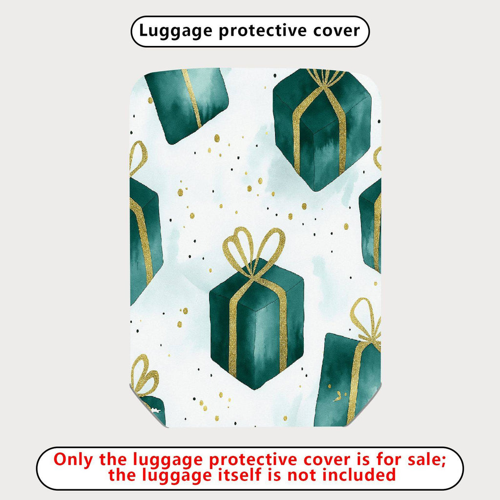 1-Piece Gift Box Ribbon Sparkle Festive Holiday  Suitcase Luggage Cover, Stretch Protective Sleeve