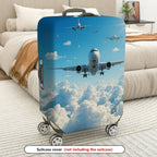 1-Piece Airplane Cloud Sky Travel Aviation  Suitcase Luggage Cover, Stretch Protective Sleeve