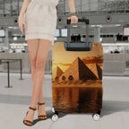 1-Piece Sunset Pyramid Desert Oasis Landscape Egypt Ancient  Suitcase Luggage Cover, Stretch Protective Sleeve