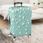 1-Piece Light Blue Geometric Triangle Pattern Travel  Suitcase Luggage Cover, Stretch Protective Sleeve