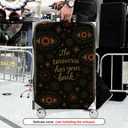 1-Piece Universe Eye Pattern Quote Star Cosmic Mystical  Suitcase Luggage Cover, Stretch Protective Sleeve