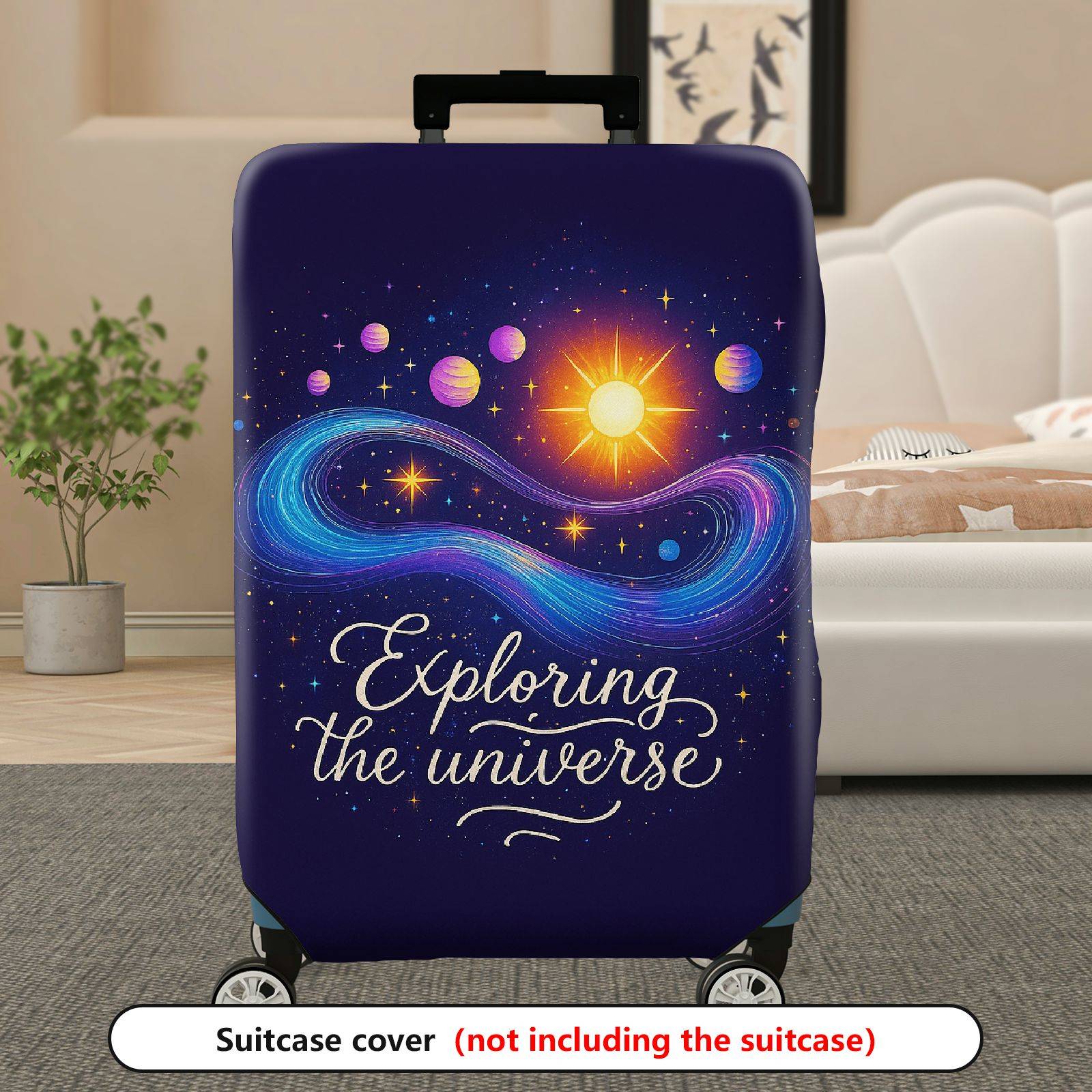 1-Piece Cosmic Galaxy Space Universe Planet Star  Suitcase Luggage Cover, Stretch Protective Sleeve