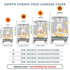 1-Piece Rabbit Moon Star Cloud Cute Soft Dreamy  Suitcase Luggage Cover, Stretch Protective Sleeve