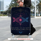 1-Piece Cosmic Zodiac Fish Starry Astrological Spiritual  Suitcase Luggage Cover, Stretch Protective Sleeve